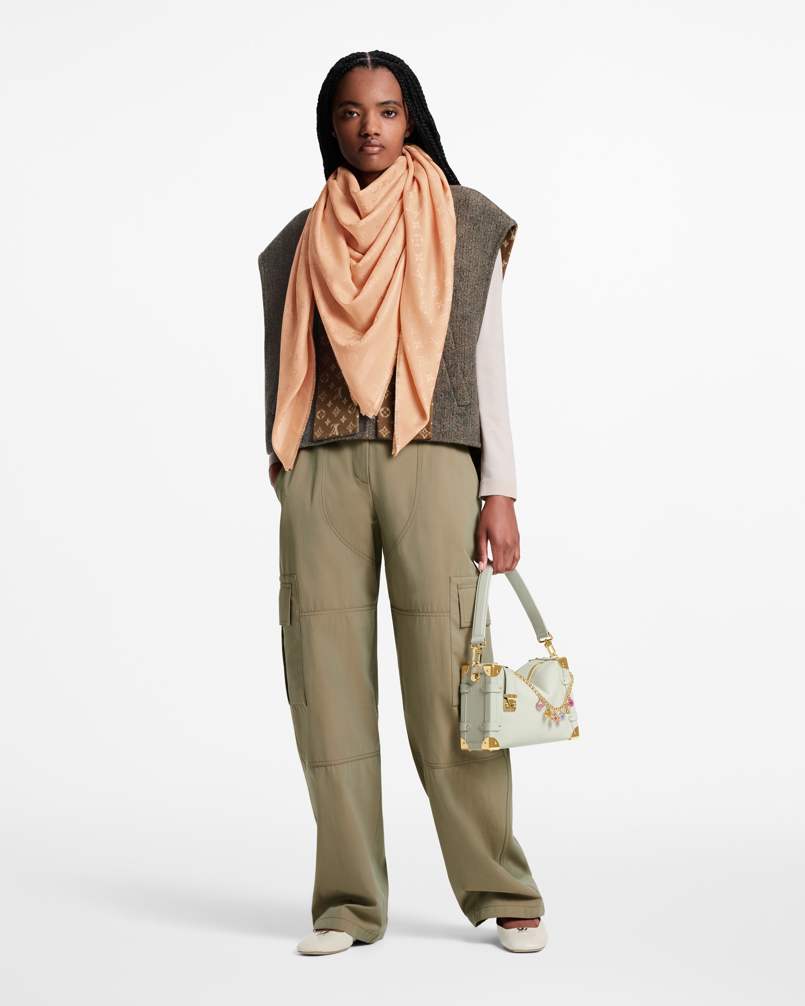 Xale Monogram Rosa | LOUIS VUITTON ®